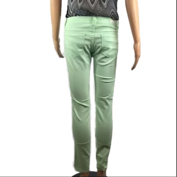 Light Green Sneak Peek Skinny Jeans Size 1 Juniors - Picture 4 of 9